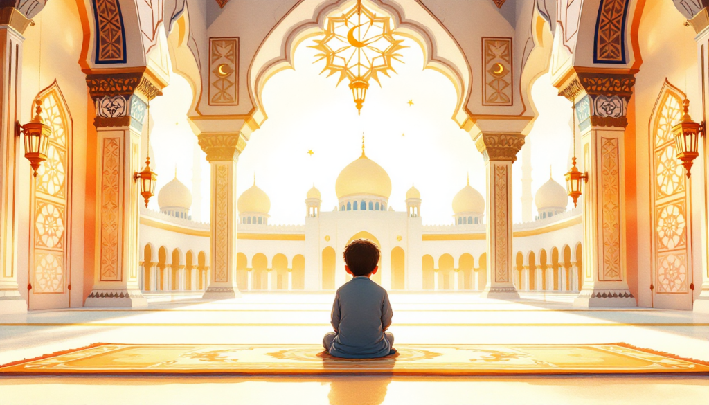 Illustration : apprendre priere enfant islam